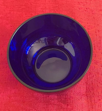 Empire-Restoration style cup in silvered bronze and midnight blue crystal from the late 19th century