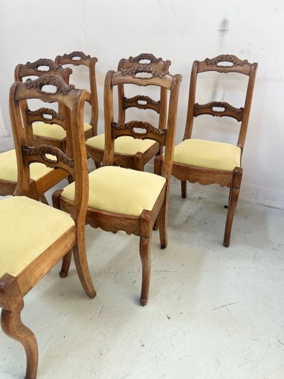 Set di sei sedie in stile Luigi Filippo in ciliegio, XIX secolo