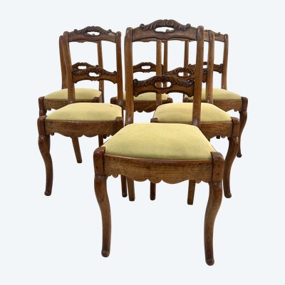 Set di sei sedie in stile Luigi Filippo in ciliegio, XIX secolo