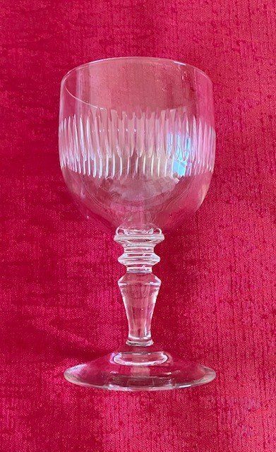 Belle suite de 6 grands verres à eau anciens de style Napoléon III, époque fin XIXème vers 1880