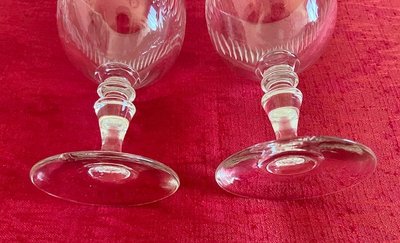Belle suite de 6 grands verres à eau anciens de style Napoléon III, époque fin XIXème vers 1880