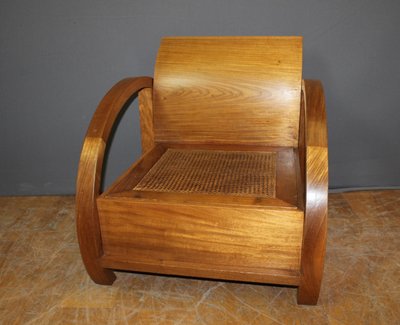Paire De Fauteuils En Teck De Style  Art Déco 
