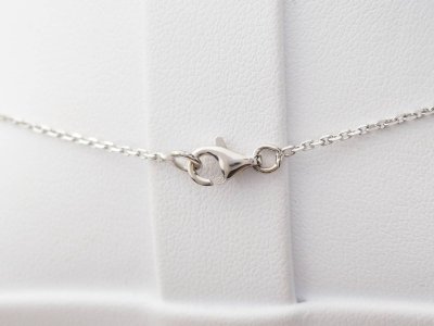 Collana con solitario in oro bianco e diamanti da 0,77 ct 