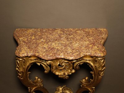 Louis XV period console in gilded wood