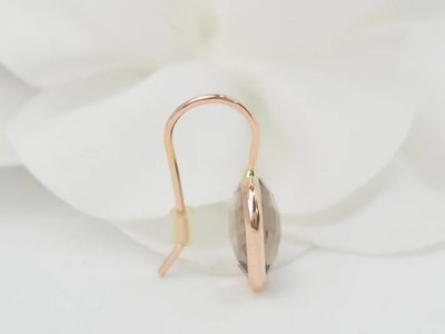 Orecchini in oro rosa e quarzo fumé
