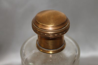Louis XVI style engraved glass toiletry set, late 19th century