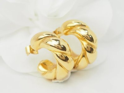 Boucles d'oreilles créoles torsadées en or jaune