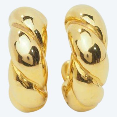 Boucles d'oreilles créoles torsadées en or jaune