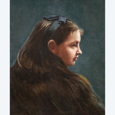 Marceliy Gavrilovich SUKHOROVSKY, Ritratto di una bambina russa di profilo