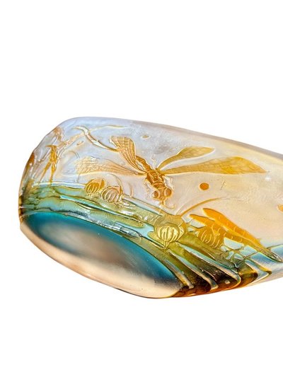 Coppa Navette "Dragonfly" Art Nouveau Emile Gallé