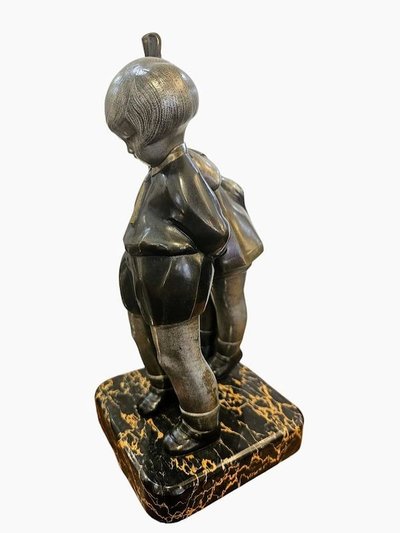 Alexandre Kelety Bronzo Art Déco "Segreti d'infanzia"