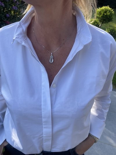 Pendentif Serti D’une Aiguë Marine Et Diamants