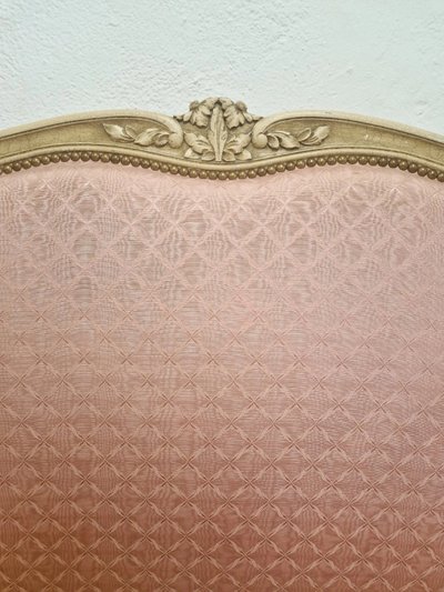 Letto matrimoniale Corbeille rosa francese in stile Luigi XV