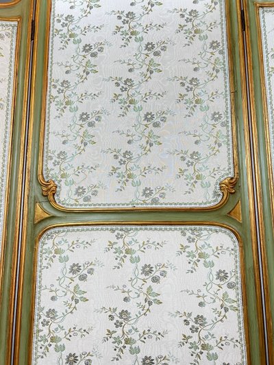 Paravent De Style Louis XV, Patine Vert Amande, France, XIXe Siècle