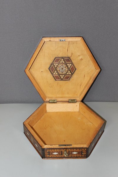 Syrian Hexagonal Marquetry Box Circa 1920
