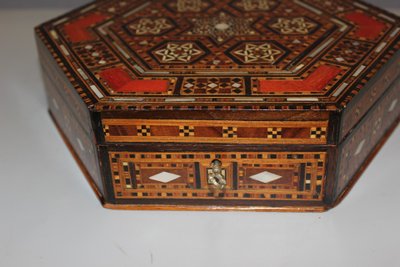 Syrian Hexagonal Marquetry Box Circa 1920
