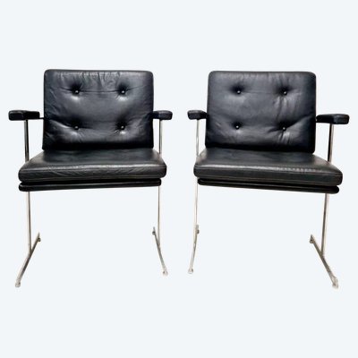 Paire de fauteuils Delphi de Robin Day Hille du milieu du siècle