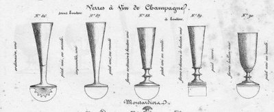 9 flûte da champagne in cristallo Baccarat dell'inizio del XIX secolo