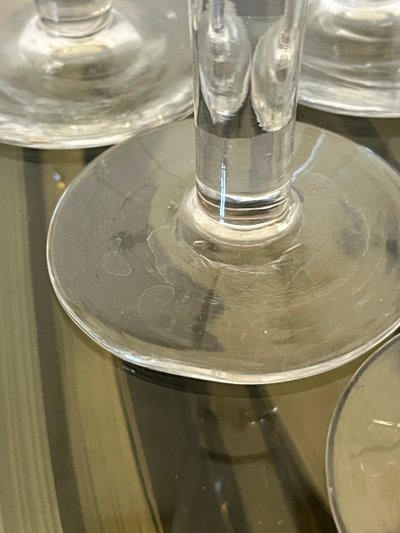9 flûte da champagne in cristallo Baccarat dell'inizio del XIX secolo