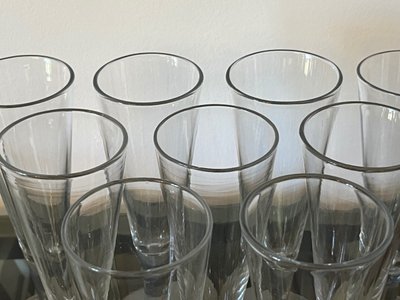 9 flûte da champagne in cristallo Baccarat dell'inizio del XIX secolo