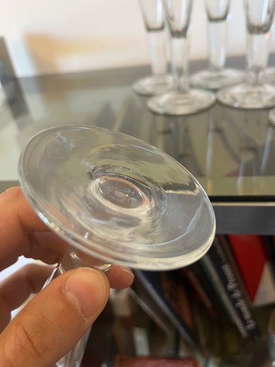 9 flûte da champagne in cristallo Baccarat dell'inizio del XIX secolo