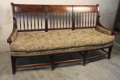 Radassier - Provençal bench in fruit wood from the 18th century Directoire period