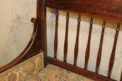 Radassier - Provençal bench in fruit wood from the 18th century Directoire period