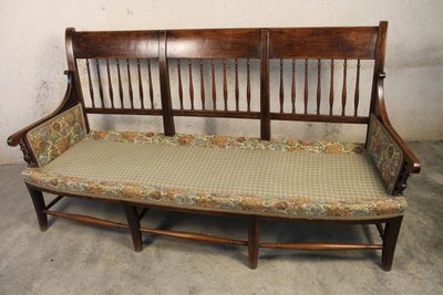 Radassier - Provençal bench in fruit wood from the 18th century Directoire period