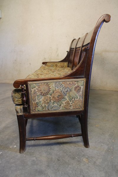 Radassier - Provençal bench in fruit wood from the 18th century Directoire period