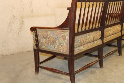 Radassier - Provençal bench in fruit wood from the 18th century Directoire period