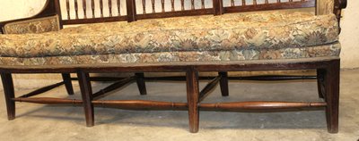 Radassier - Provençal bench in fruit wood from the 18th century Directoire period