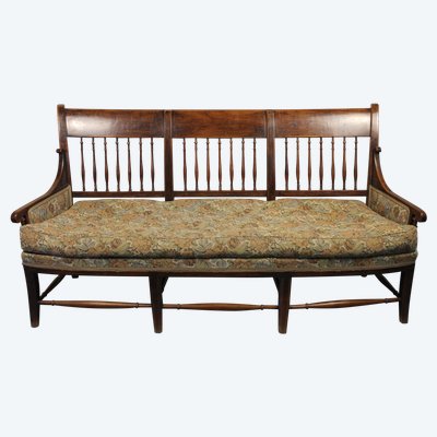 Radassier - Provençal bench in fruit wood from the 18th century Directoire period
