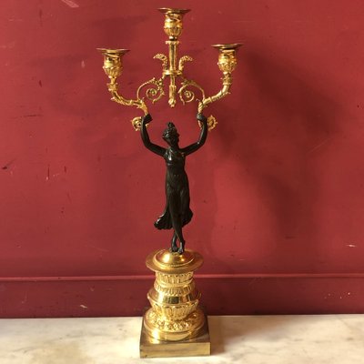 Candelabro con ballerine antiche, periodo Impero