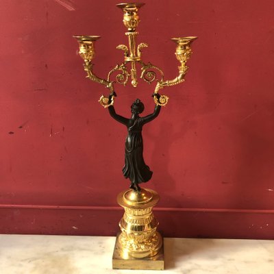Candelabro con ballerine antiche, periodo Impero