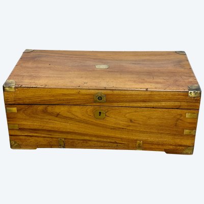 Baule coloniale in legno di canfora marina del XIX secolo