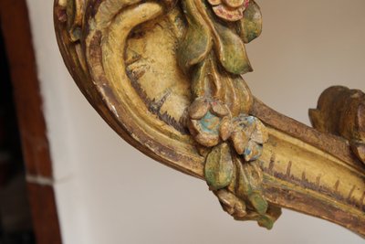 Consolle italiana in legno intagliato e dipinto, Italia XVIII secolo