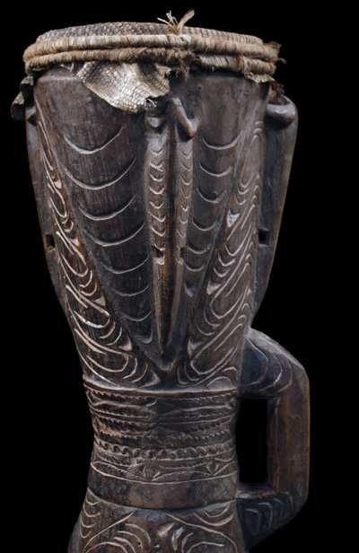 Tambour à main, Instrument Traditionnel, Art Océanien, Art Tribal, Papouasie Nouvelle Guinée, Kundu