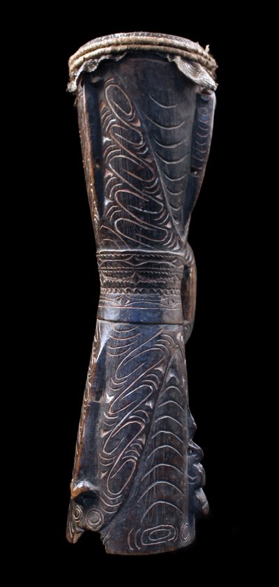 Tambour à main, Instrument Traditionnel, Art Océanien, Art Tribal, Papouasie Nouvelle Guinée, Kundu