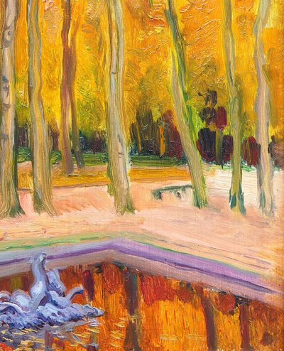 Maurice de Lambert 1873-1953 Versailles, the park in Autumn, landscape, painting, circa 1920