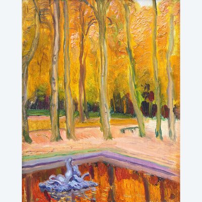 Maurice de Lambert 1873-1953 Versailles, the park in Autumn, landscape, painting, circa 1920