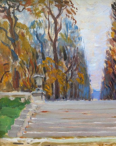 Maurice de Lambert 1873-1953 Paris, Jardin du Luxembourg, Gemälde, um 1920, Landschaft