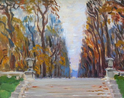 Maurice de Lambert 1873-1953 Paris, Jardin du Luxembourg, Gemälde, um 1920, Landschaft