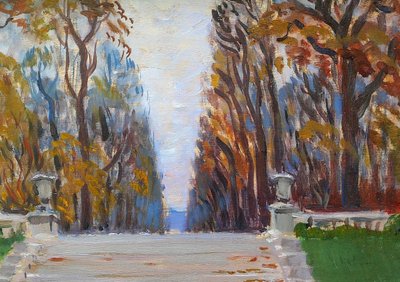 Maurice de Lambert 1873-1953 Paris, Jardin du Luxembourg, Gemälde, um 1920, Landschaft