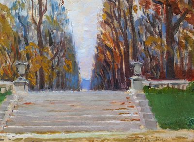 Maurice de Lambert 1873-1953 Paris, Jardin du Luxembourg, Gemälde, um 1920, Landschaft
