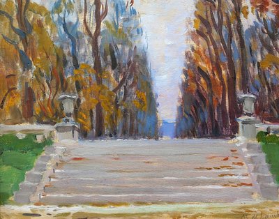 Maurice de Lambert 1873-1953 Paris, Jardin du Luxembourg, Gemälde, um 1920, Landschaft
