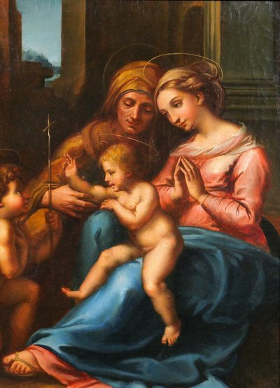 Scuola italiana XIX secolo da Raffaello 1516 La Madonna del Divino Amore, dipinto di Raffaello Sanzio