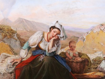 Amélie LEDUC, da Louis Léopold ROBERT, Il giorno dopo il terremoto, porcellana