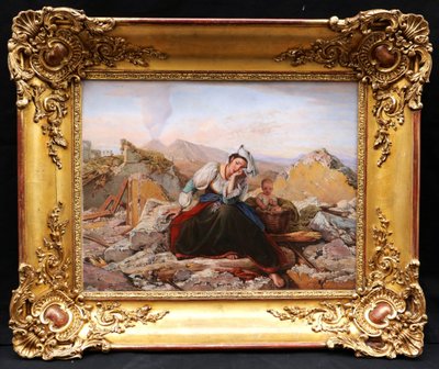 Amélie LEDUC, da Louis Léopold ROBERT, Il giorno dopo il terremoto, porcellana