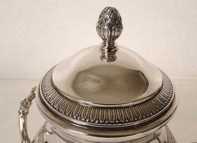 Service à Café Empire Verseuse Cafetière Argent Massif Minerve 1969gr XIXè