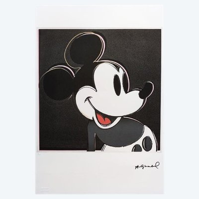 1980s Gorgeous Andy Warhol "Mickey Mouse" Limited Edition Lithograph by Leo Castelli